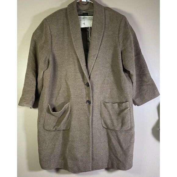 EILEEN FISHER Coat Women Large Gray Wool  Alpaca Minimalist Luxury Old Money - Picture 1 of 16